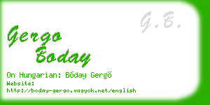 gergo boday business card